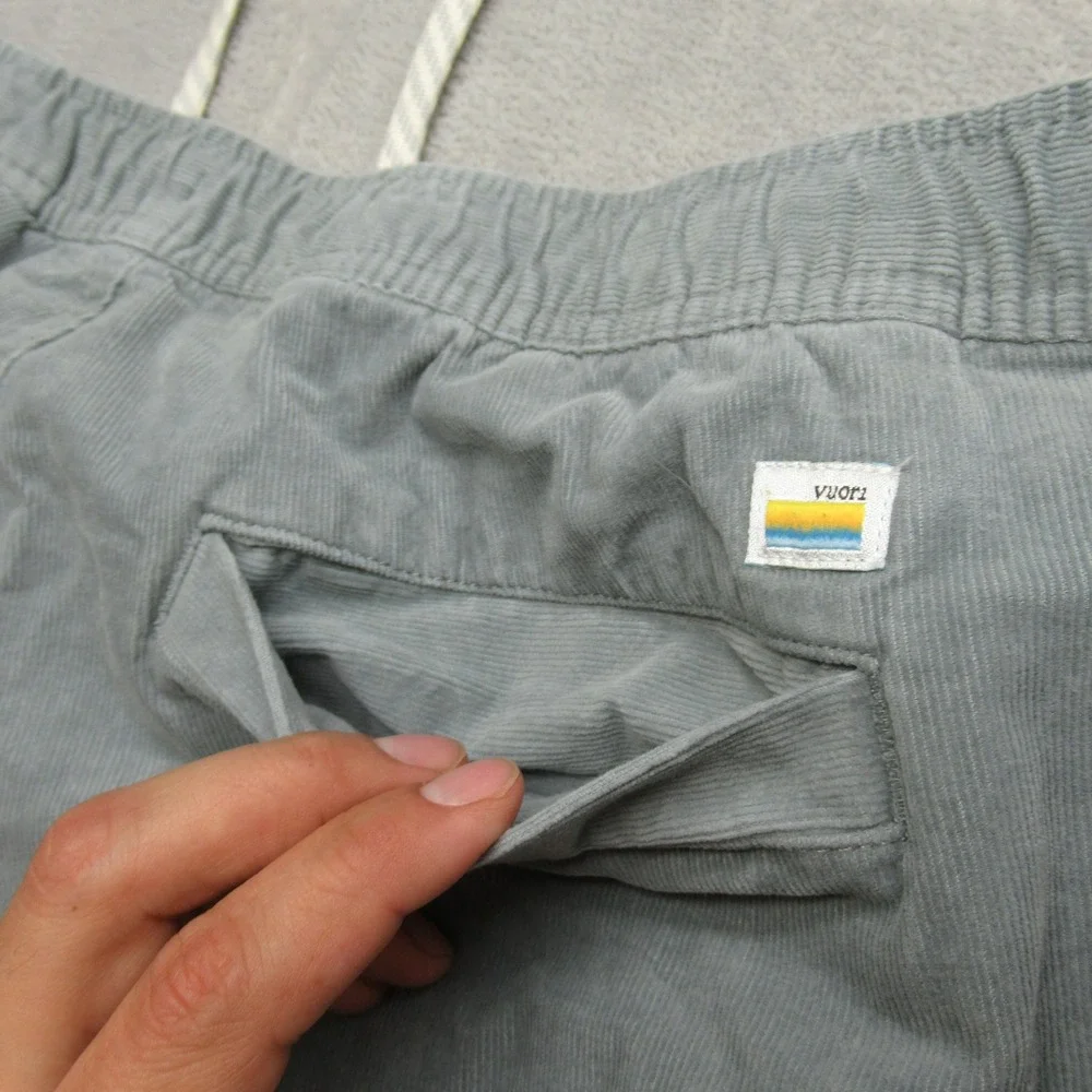 Vuori Optimist Pant‎ Mens 31x29 Gray Corduroy Drawstring Travel Flex Casual Soft